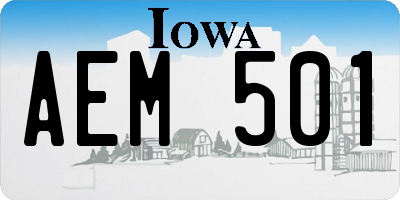 IA license plate AEM501