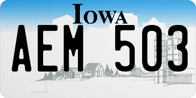 IA license plate AEM503