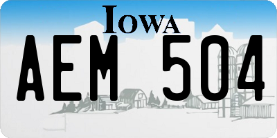 IA license plate AEM504