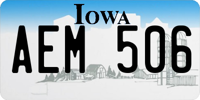 IA license plate AEM506