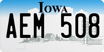 IA license plate AEM508