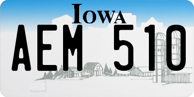 IA license plate AEM510