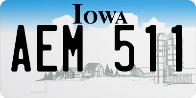 IA license plate AEM511