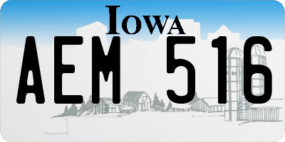 IA license plate AEM516
