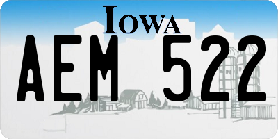 IA license plate AEM522