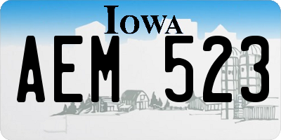IA license plate AEM523