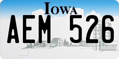 IA license plate AEM526