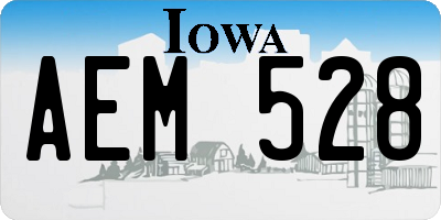 IA license plate AEM528