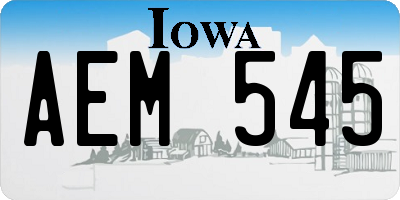 IA license plate AEM545