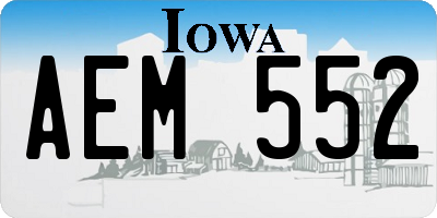 IA license plate AEM552