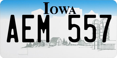 IA license plate AEM557