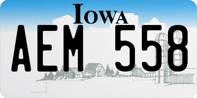 IA license plate AEM558