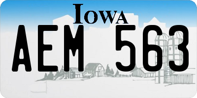 IA license plate AEM563