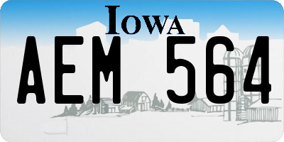 IA license plate AEM564