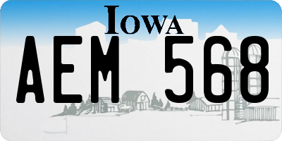 IA license plate AEM568