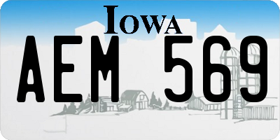 IA license plate AEM569