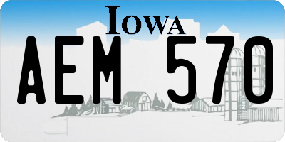 IA license plate AEM570