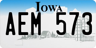 IA license plate AEM573