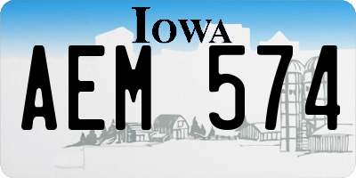 IA license plate AEM574