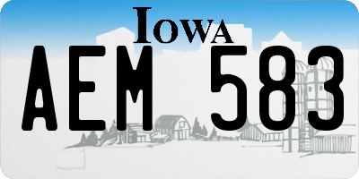 IA license plate AEM583