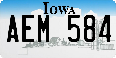 IA license plate AEM584