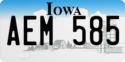 IA license plate AEM585
