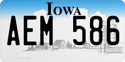 IA license plate AEM586