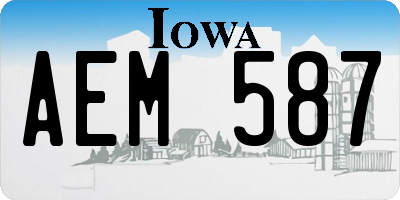 IA license plate AEM587