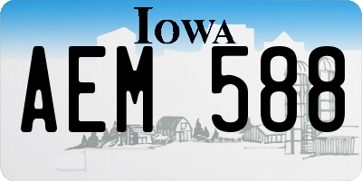 IA license plate AEM588
