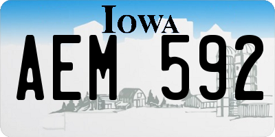 IA license plate AEM592
