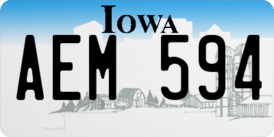 IA license plate AEM594