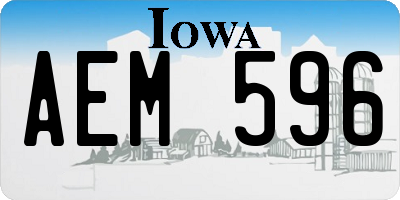 IA license plate AEM596