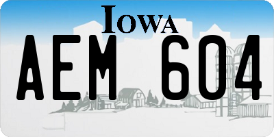 IA license plate AEM604