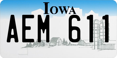 IA license plate AEM611