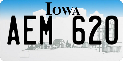 IA license plate AEM620
