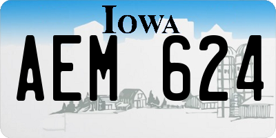 IA license plate AEM624