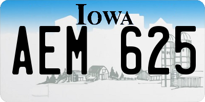IA license plate AEM625