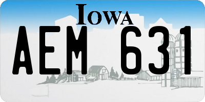 IA license plate AEM631