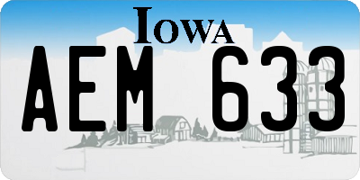 IA license plate AEM633
