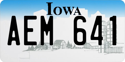IA license plate AEM641