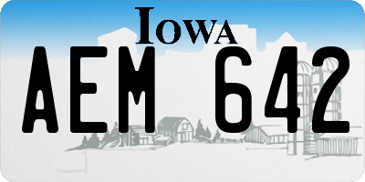 IA license plate AEM642