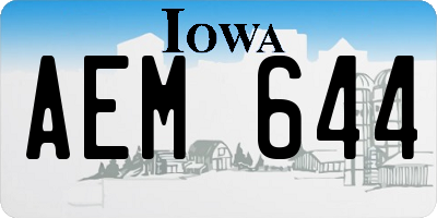 IA license plate AEM644