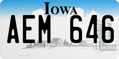 IA license plate AEM646