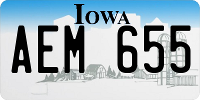 IA license plate AEM655