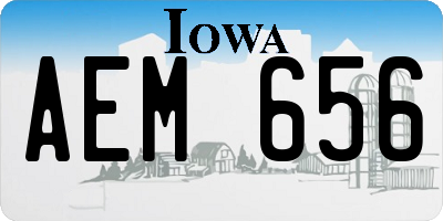 IA license plate AEM656
