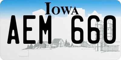 IA license plate AEM660