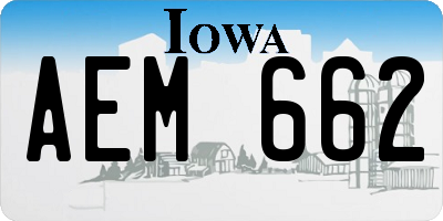 IA license plate AEM662