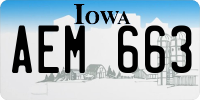 IA license plate AEM663