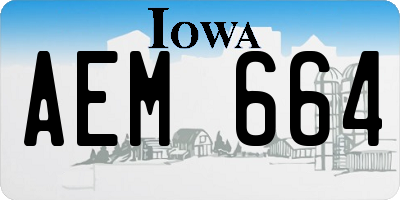 IA license plate AEM664