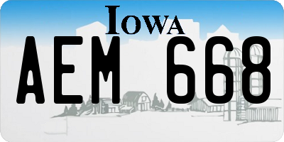 IA license plate AEM668